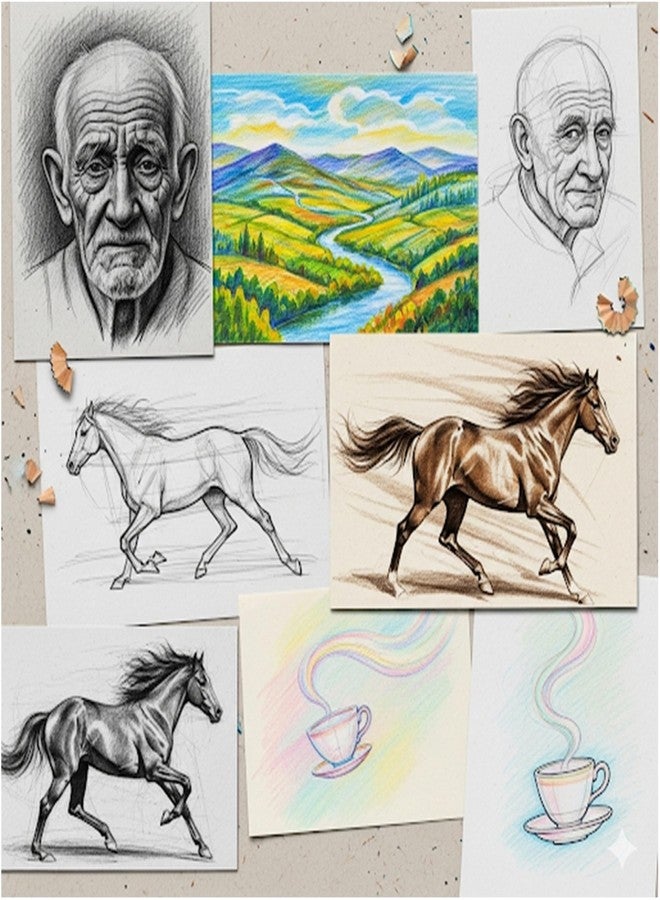 Suvigya ورق رسم سوفيجيا A4 للرسم والتخطيط، 21 × 29.7 سم، مقاس A4، 140 غرام/متر مربع، أبيض، عبوة من 50 ورقة - Image 3